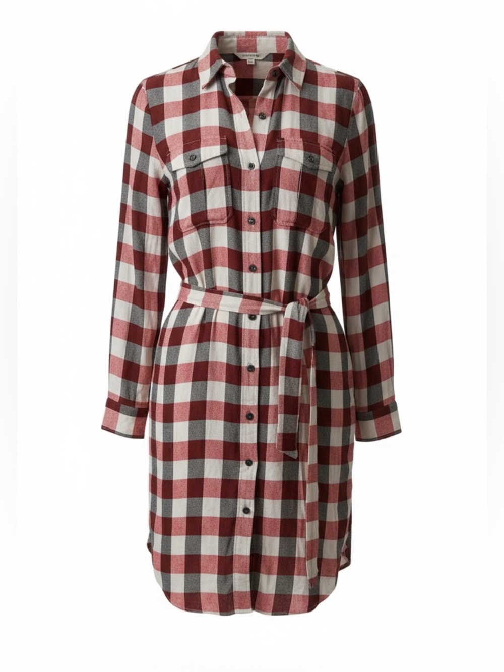 rag & bone Red and Ivory Beck Shirt Dress
